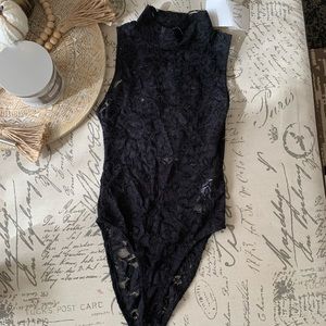 Brand new high neck lace body suit